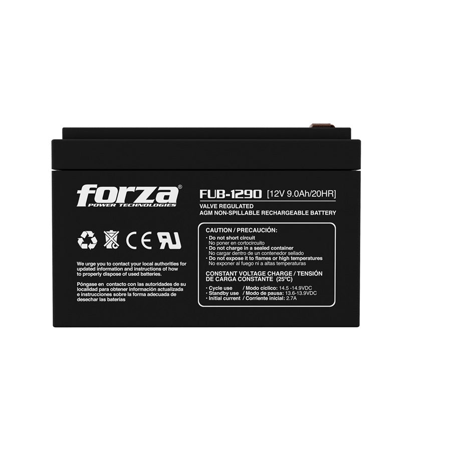 Batería Forza FUB-1290 12V 9AH Sellada AGM - Recargable sin Mantenimiento