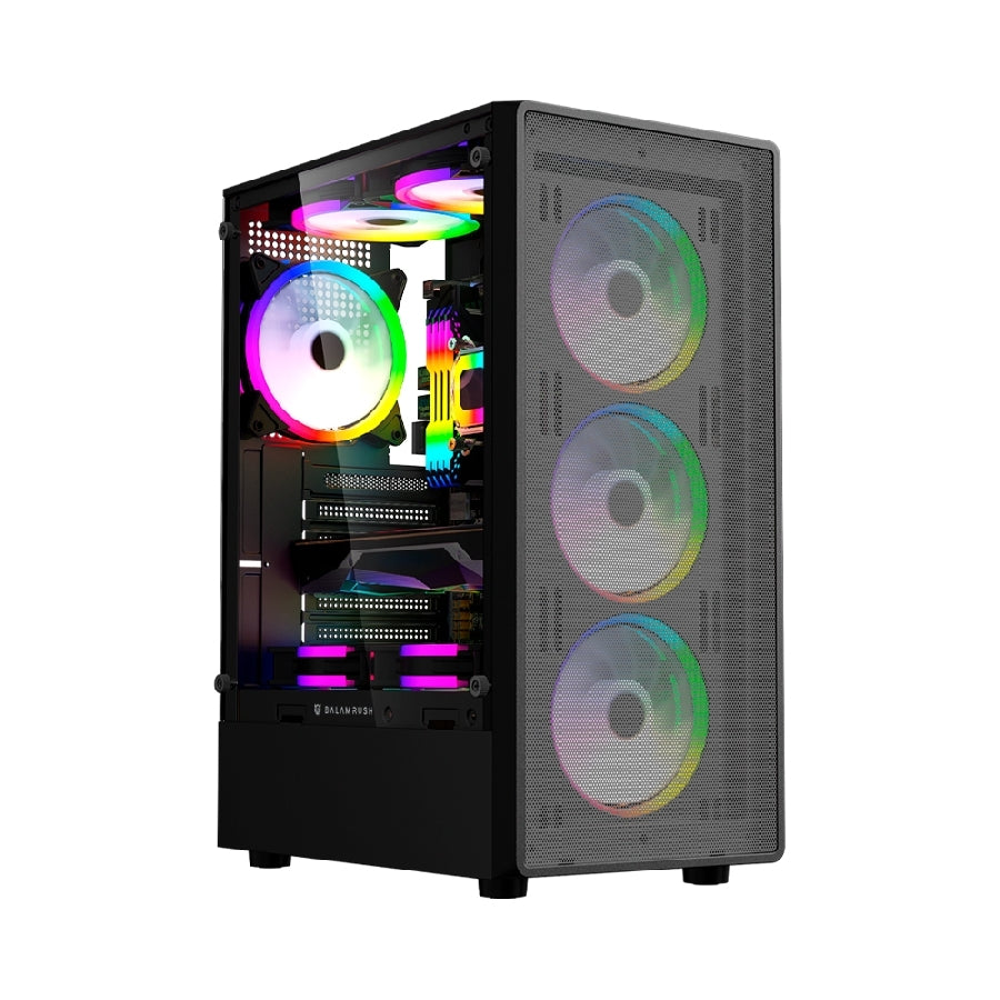 Gabinete Balam Rush Dragonfly GM590 Media Torre ATX - Cristal Templado RGB