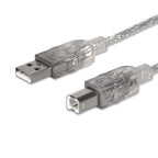 Cable USB Manhattan 340458 2.0 A-B 3.0M - Blindado, Conectores Chapados en Oro