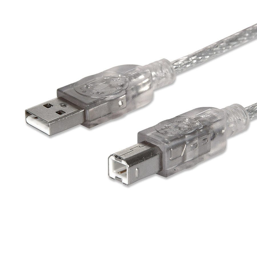 Cable USB Manhattan 340458 2.0 A-B 3.0M - Blindado, Conectores Chapados en Oro