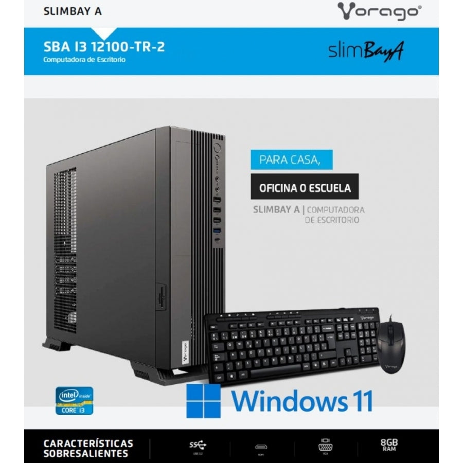 PC Escritorio Vorago SBA Core i3 12100 - 8GB RAM, 240GB SSD, Windows 11 Imagen principal del producto