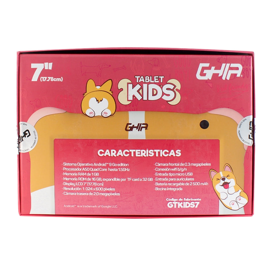 Tablet Ghia 7 Kids A50 Quadcore - 16GB, Android 9, WiFi