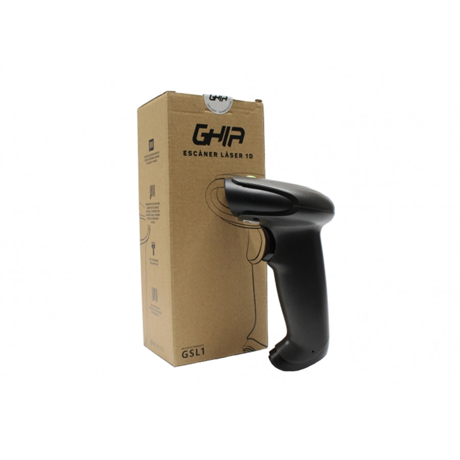 Lector de Códigos de Barras Ghia GSL1 - Láser USB, 300 Escaneos/seg