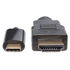 Cable USB-C a HDMI Manhattan 151764 - 2M, 4K@30Hz, Negro