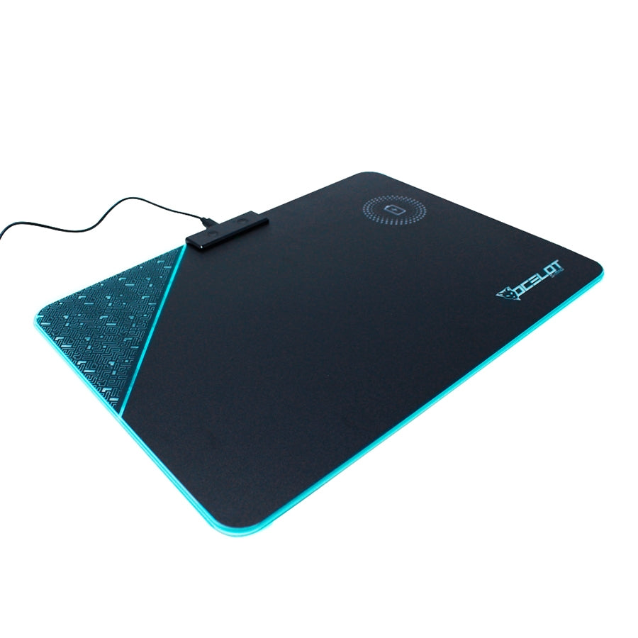 Mouse Pad OCELOT Gaming OMPR01 Rígido RGB - Carga Inalámbrica USB