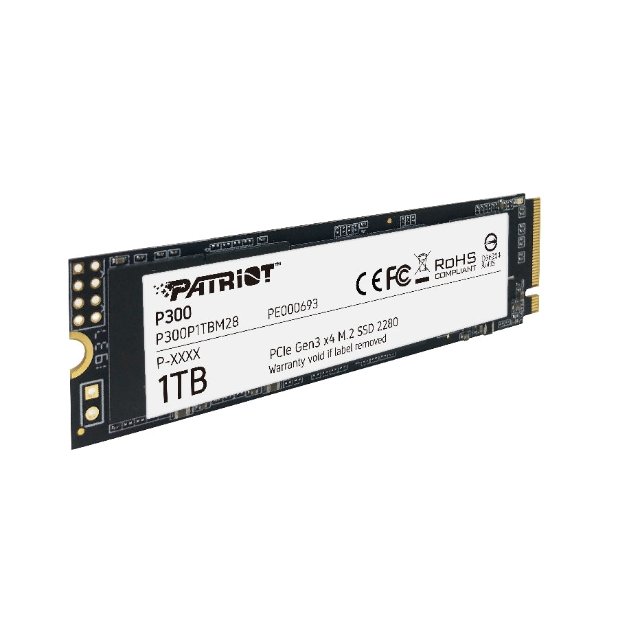 SSD Patriot P300 1TB M.2 NVMe PCIe Gen 3 - 2100 MB/s Lectura