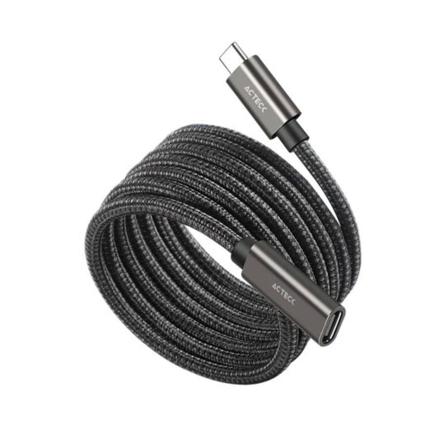 Cable Extensión Acteck USB-C 60cm - 3.1, 10Gbps, 4K 60Hz, Nylon Trenzado