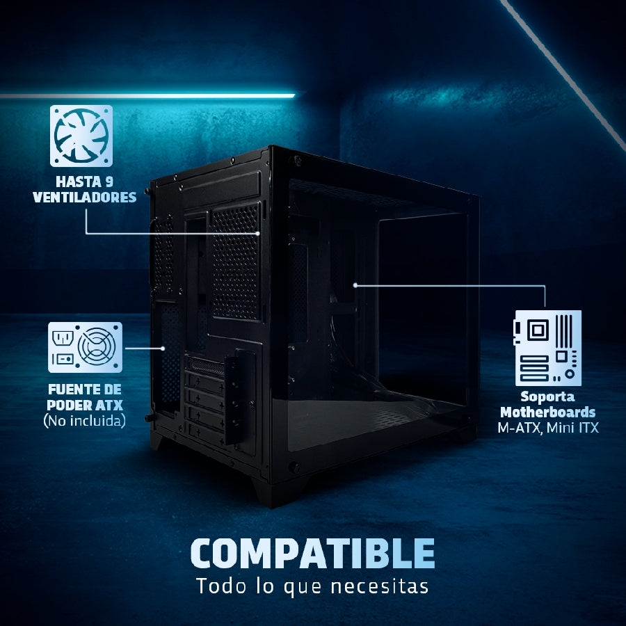 Gabinete Game Factor CSG570 Micro ATX - Doble Cristal Templado, USB 3.0 Imagen secundaria del producto