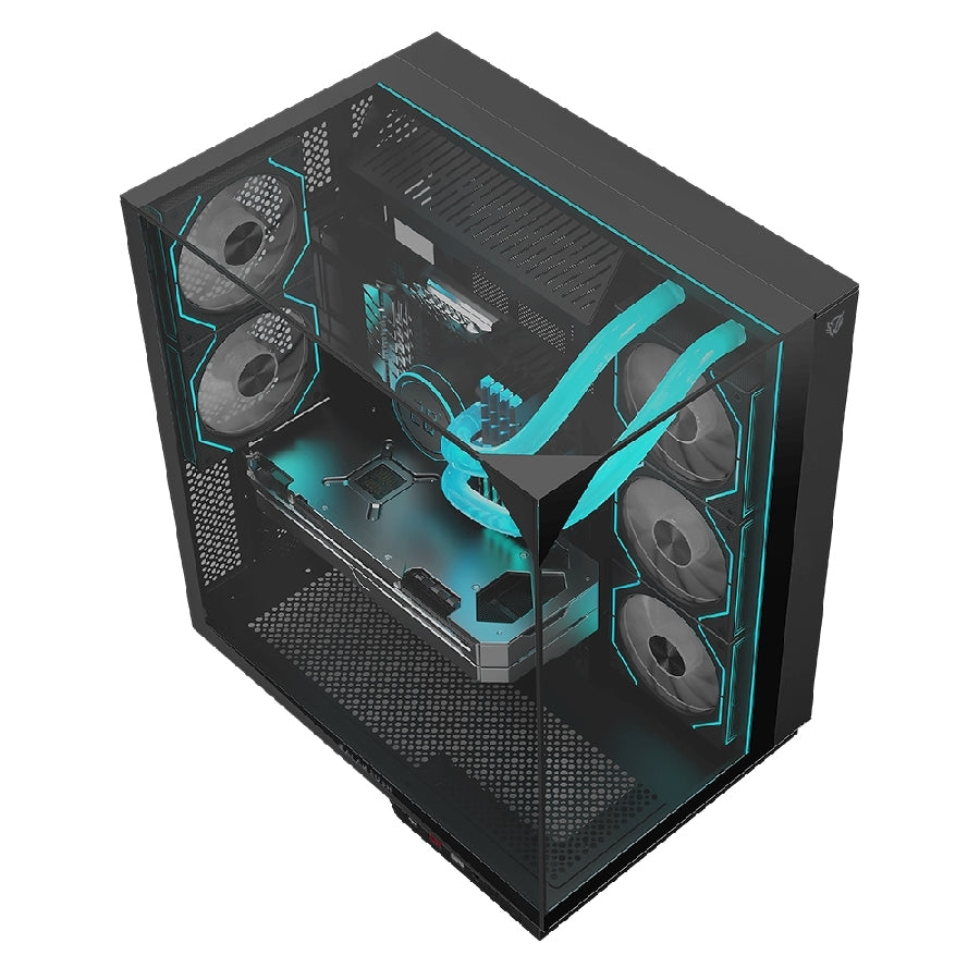 Gabinete Gamer Balam Rush Tank Majestic Media Torre ATX - Triple Cristal Templado ARGB