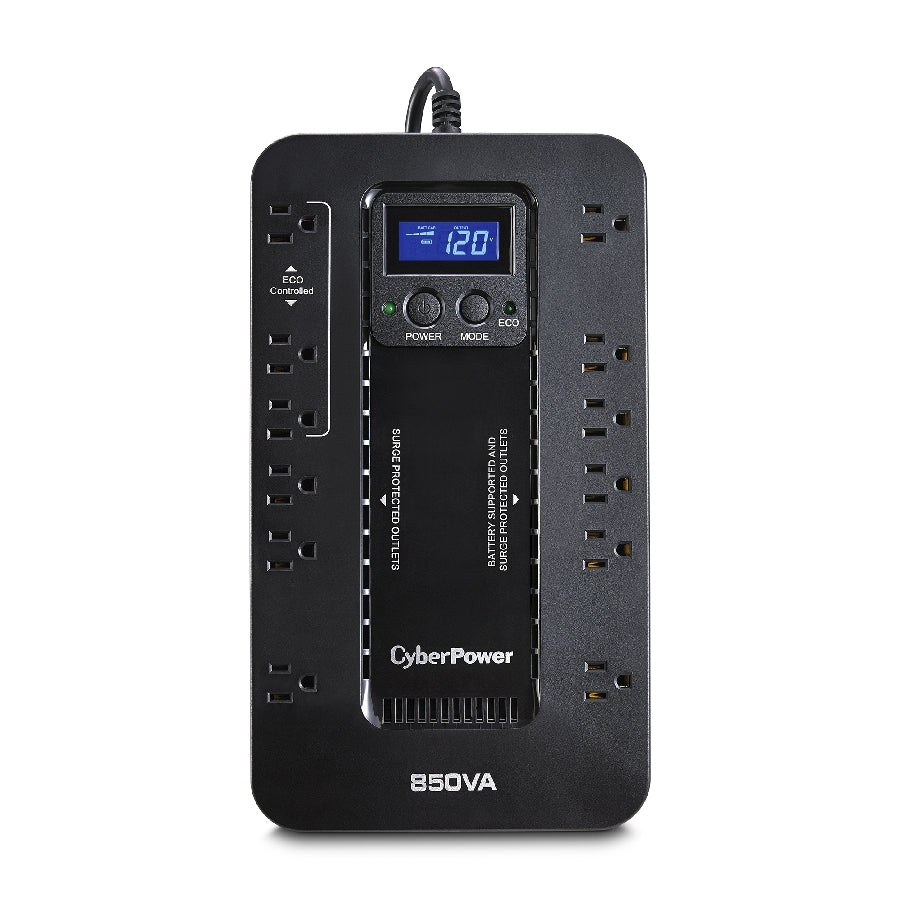 No Break CyberPower EC850LCD 850VA - Modo Eco Ahorrador, 12 Contactos