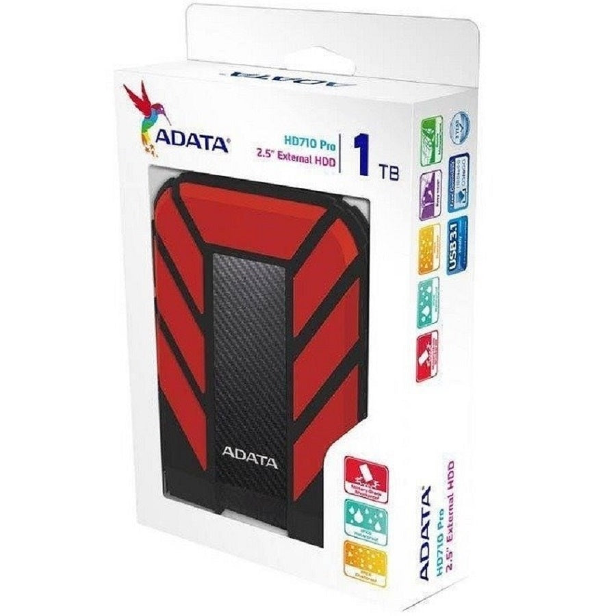 Disco Duro Externo ADATA HD710 1TB - USB 3.2, Portátil, Rojo