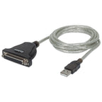 Convertidor Manhattan 336581 USB a Paralelo DB25 - 1.8m, 1.2 Mbps