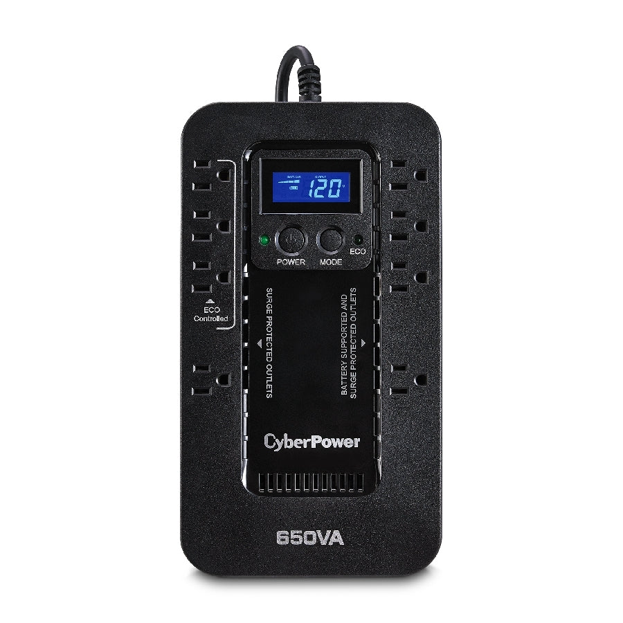 NO BREAK CyberPower EC650LCD 650VA 390W - Modo Eco Ahorrador, Garantía 3 Años