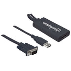 Convertidor VGA USB a HDMI Manhattan 152426 - Audio, Full HD, HDCP