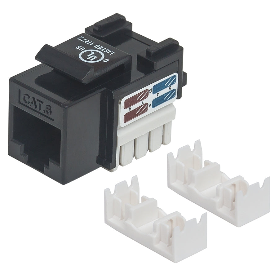 Keystone Jack INTELLINET Cat 6 - Impacto UTP, Compatible 110/KRONE, Negro Imagen principal del producto