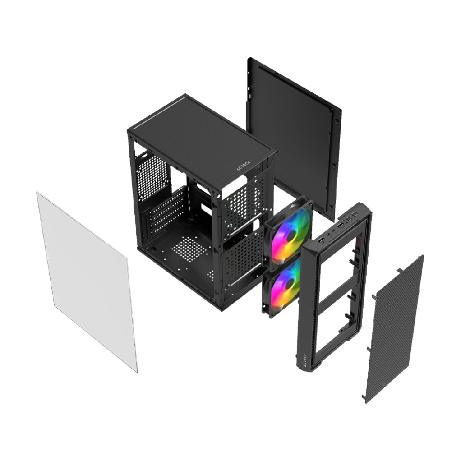 Gabinete Acteck Doom Ultra Mesh GI750M - Mini Torre, Cristal Templado, Fuente 500W