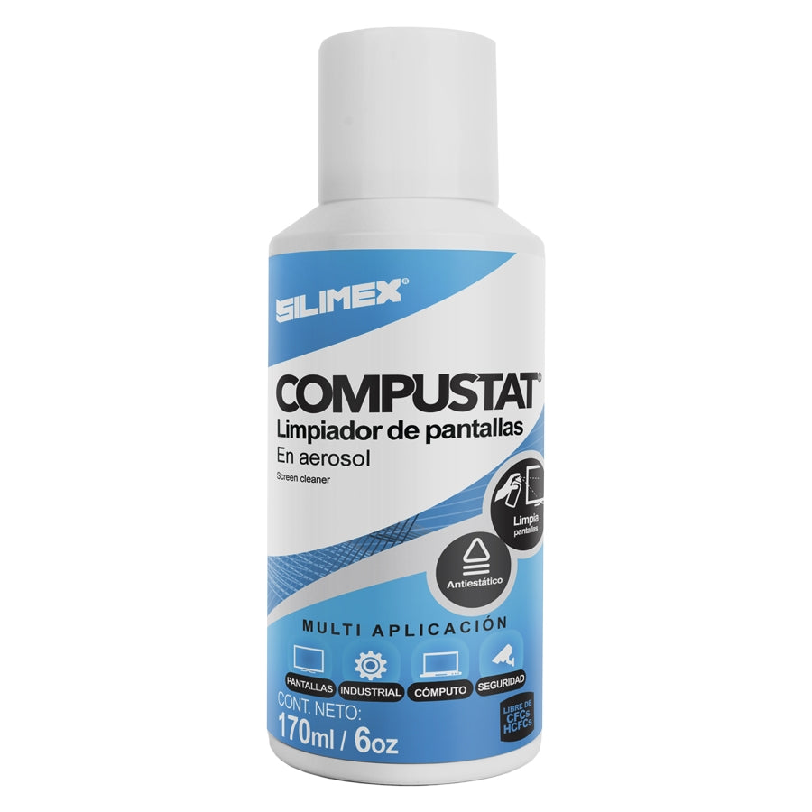 Aerosol Limpiador SILIMEX Compustat 170ml - Pantallas Laptops, Tablets, TV Smart