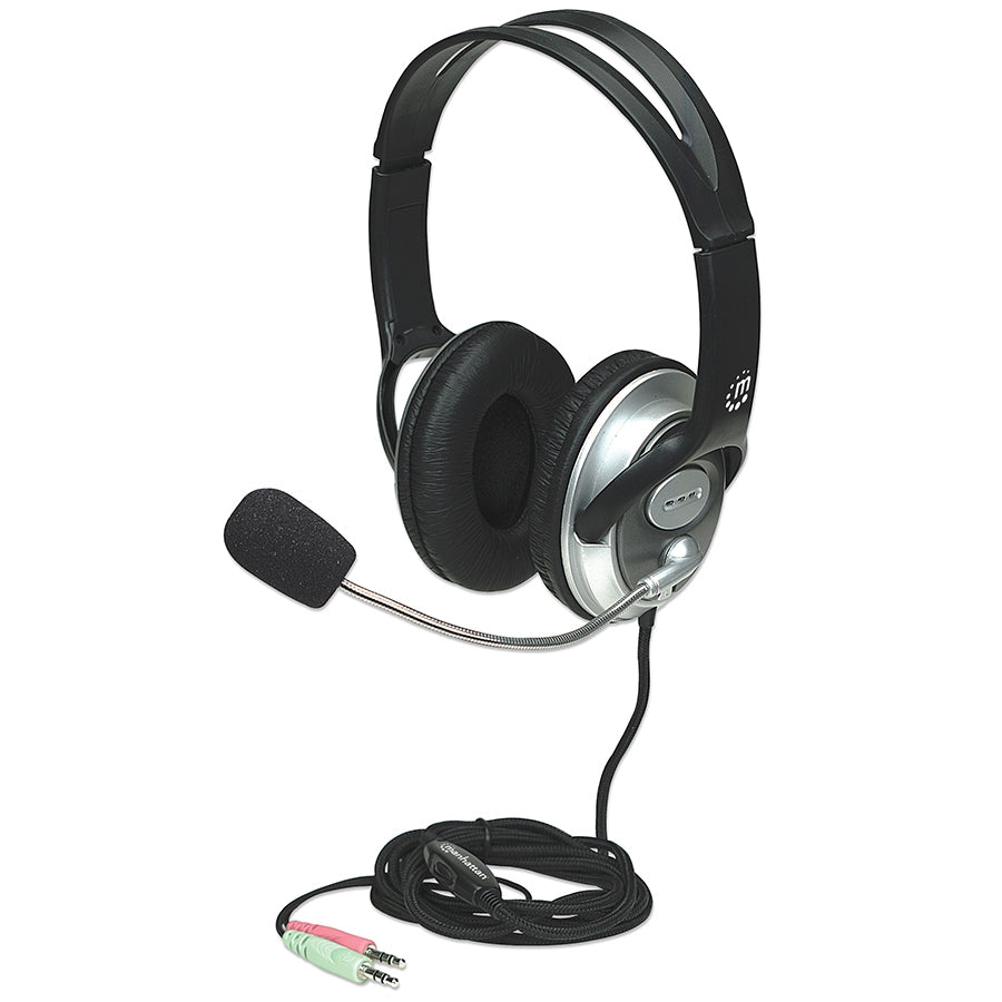 Audífono Diadema Manhattan 175555 con Micrófono - Estéreo, Cable 2.5m Imagen principal del producto