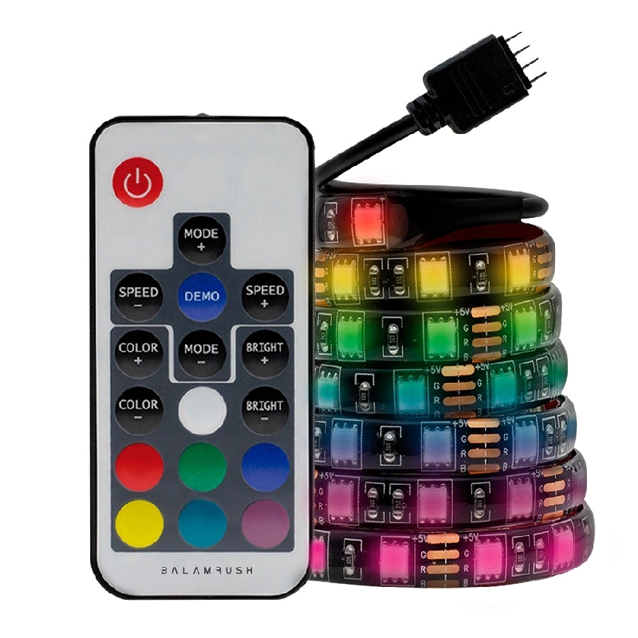 Tira LED Balam Rush BR-931564 RGB 80cm - 328 Modos, Control Remoto USB Imagen principal del producto