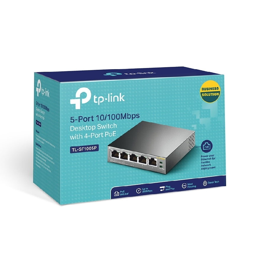 Switch TP-Link TL-SF1005P 5 Puertos - 4 Puertos PoE 802.3af, Escritorio