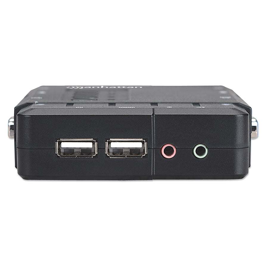 Switch KVM Manhattan 151269 - 4 Puertos USB con Audio y Video HD15