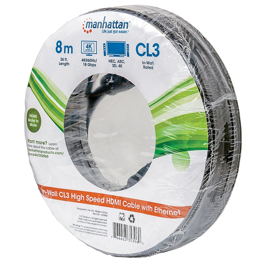 Cable HDMI Manhattan 353960 2.0 8 Metros - Alta Velocidad 18 GBPS