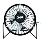 Ventilador de Escritorio GHIA GAC-205 - USB, Metálico Negro, 4 Aspas