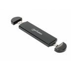 Gabinete Manhattan 130639 USB-C M.2 NVMe y SATA - Aluminio, USB 3.2
