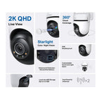Cámara IP TP-Link Tapo C520WS - 2K QHD, 360°, Visión Nocturna, IP66