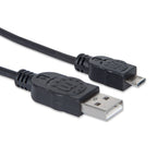 Cable USB Manhattan 307161 USB-A a Micro-B 1.0m - Alta velocidad 2.0, Negro