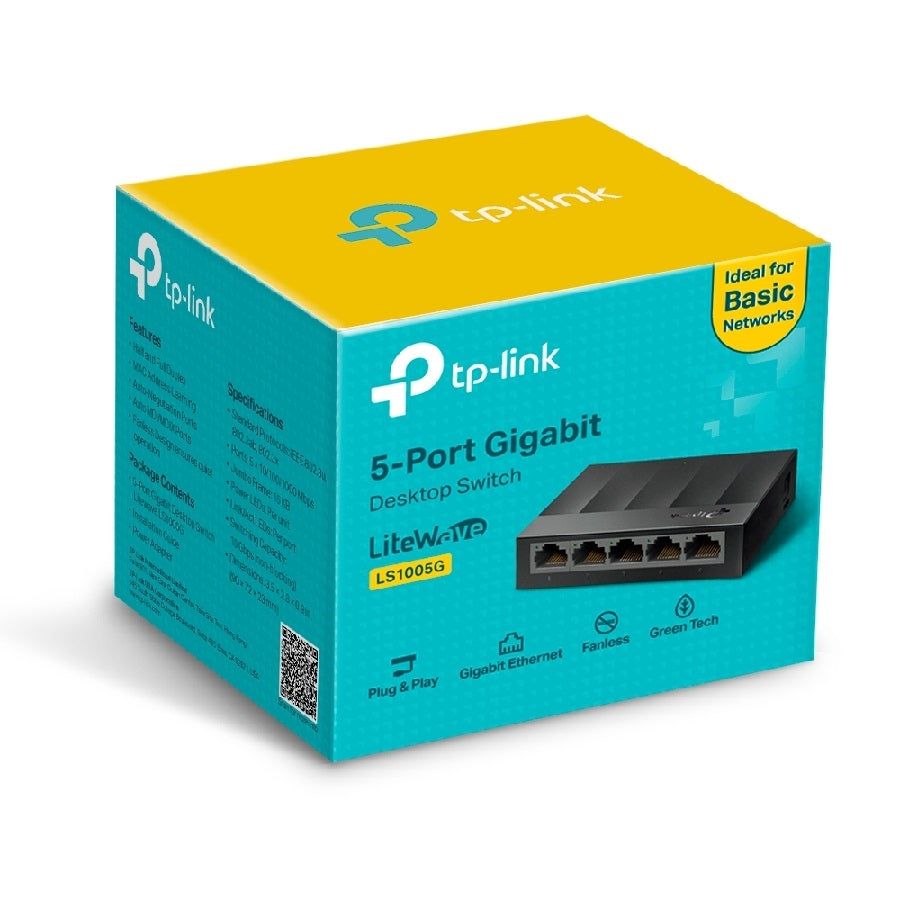 Switch TP-Link LS1005G Omada 5 Puertos Gigabit - Desktop sin Administración Imagen secundaria del producto