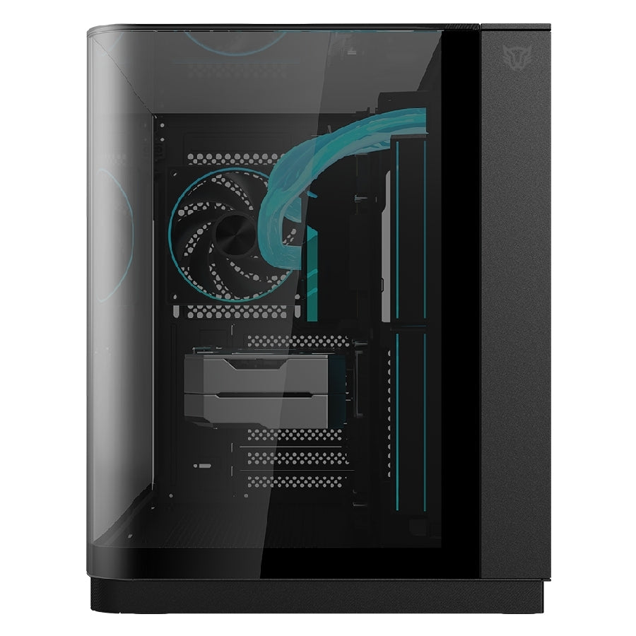 Gabinete Gamer Balam Rush Tank Expert Curve - Media Torre ATX con Cristal Templado y 3 Ventiladores ARGB