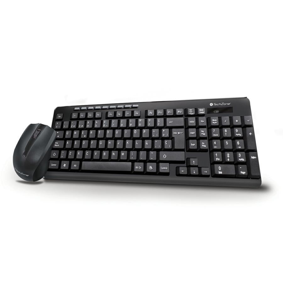 Combo Teclado y Mouse Inalámbrico Tech Zone TZ16COMB01 - USB 2.4GHz Negro Imagen principal del producto