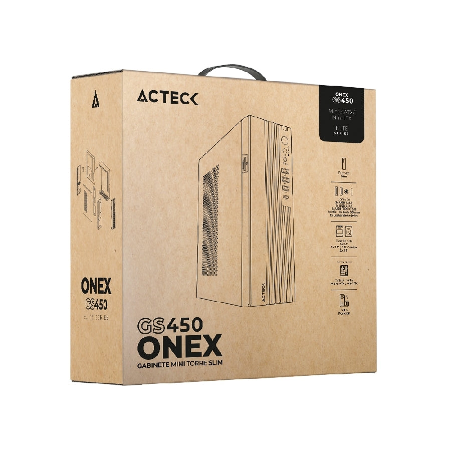 Gabinete Acteck Onex GS450 Mini Torre Slim Micro ATX - Lector SD, USB 3.0