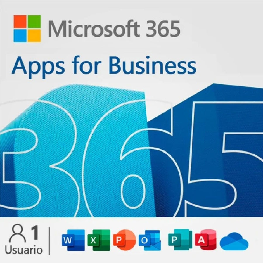 Microsoft 365 Apps for Business - Suscripción anual, Word, Excel, PowerPoint, Outlook, OneDrive 1TB Imagen principal del producto