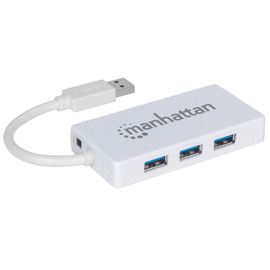 Hub USB 3.0 Manhattan 507578 - 3 Puertos + Adaptador Gigabit Ethernet