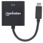 Cable Convertidor Manhattan USB-C a VGA - 8cm, Blindado, Resolución hasta 1920x1200