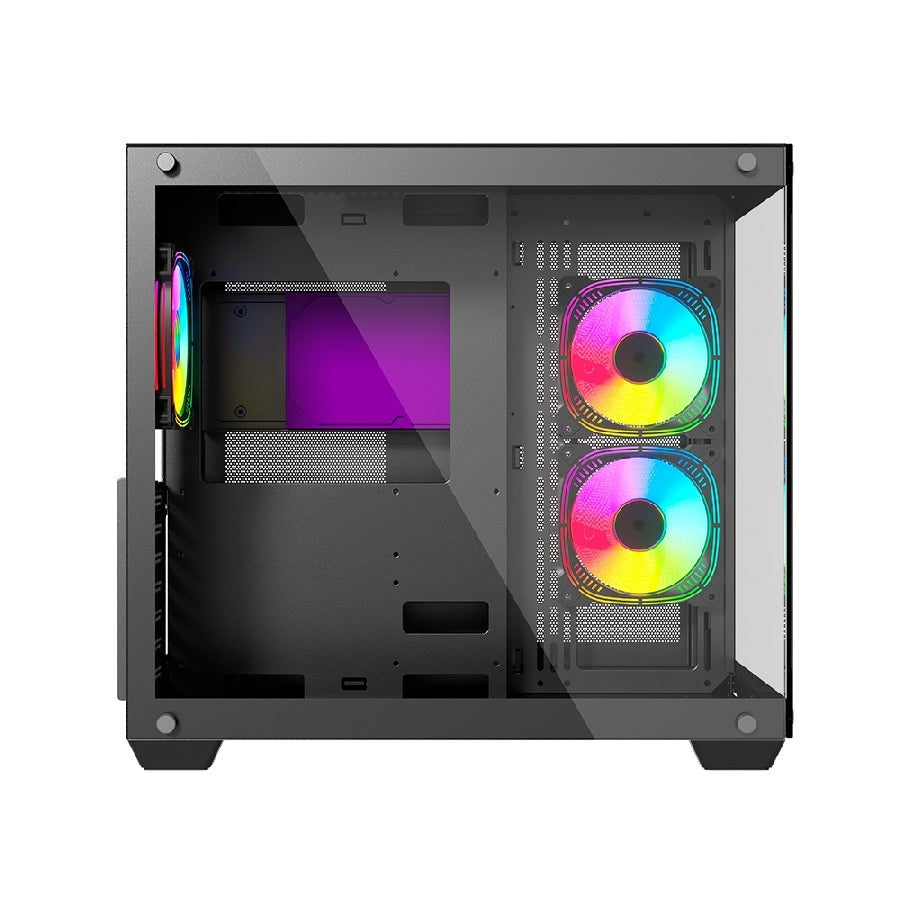 Gabinete Ocelot Gaming A-Cube 1 Mid Tower - Cristal Templado, 3 Ventiladores