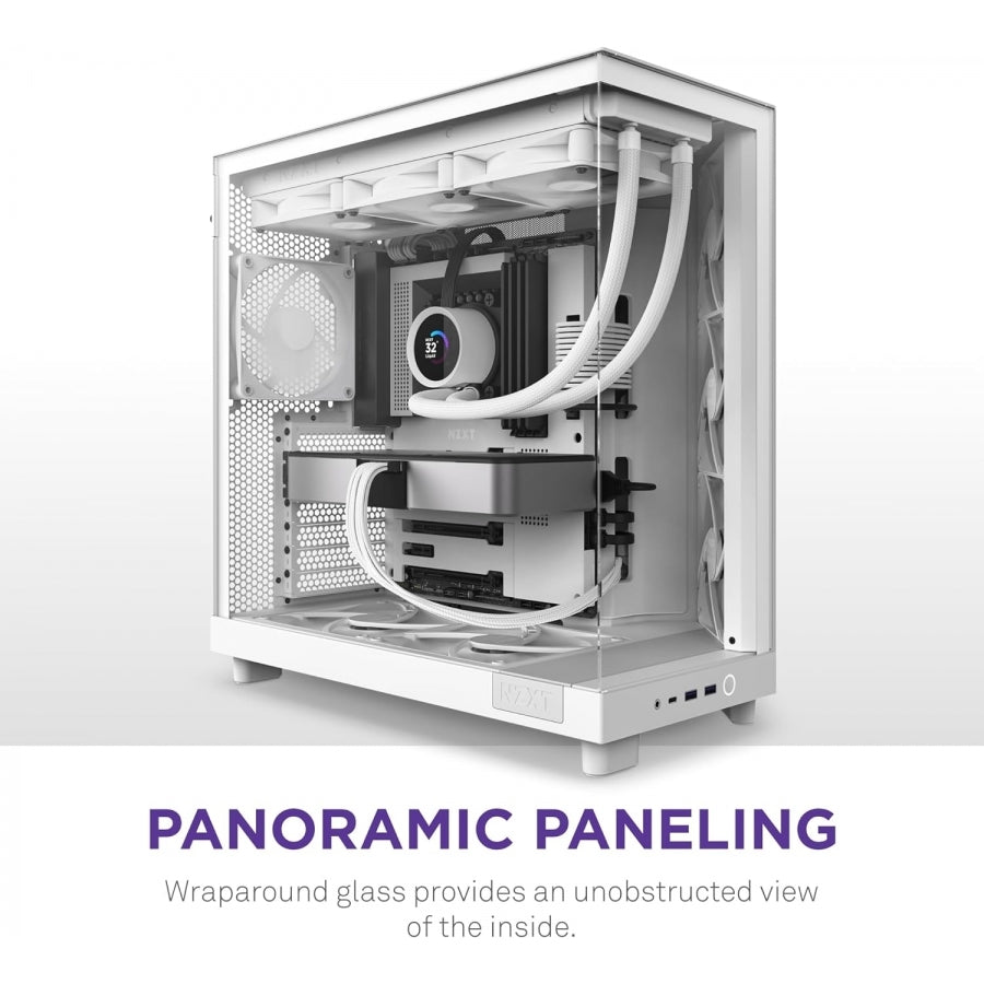 Gabinete NZXT H6 Flow - Vidrio Templado, RGB, Soporta ATX/Micro-ATX/Mini-ITX