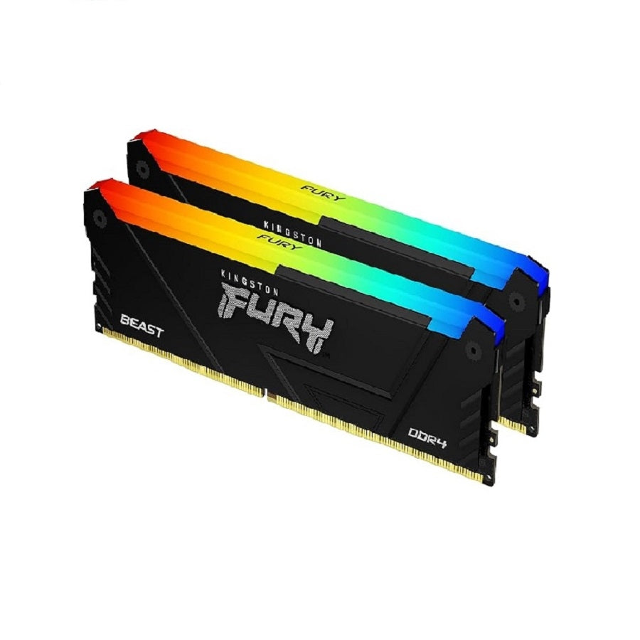 Memoria RAM Kingston Fury Beast 16GB DDR4 3200MT/s RGB - Kit 2x8GB XMP Imagen principal del producto