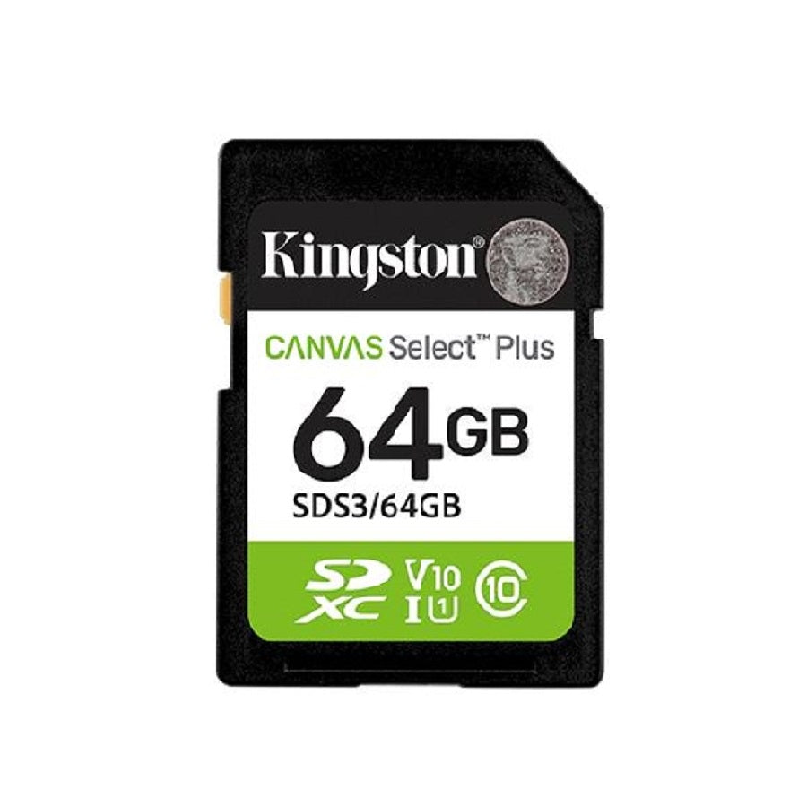 Memoria Kingston SDXC Canvas Select 64GB - 100MB/s, UHS-I, Resistente al Agua Imagen principal del producto