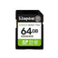 Memoria Kingston SDXC Canvas Select 64GB - 100MB/s, UHS-I, Resistente al Agua