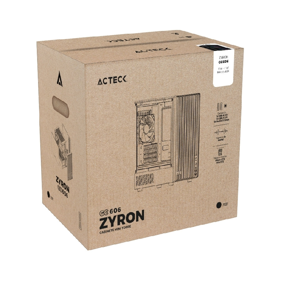 Gabinete Acteck Zyron GC606 Mini Torre - Cristal Templado, Ventiladores FRGB, Micro ATX