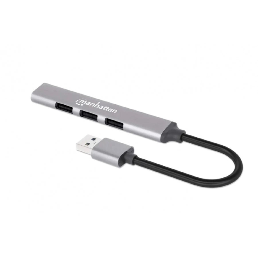 Hub USB Manhattan 168427 - 3 Puertos USB 2.0 + 1 USB 3.0 Aluminio