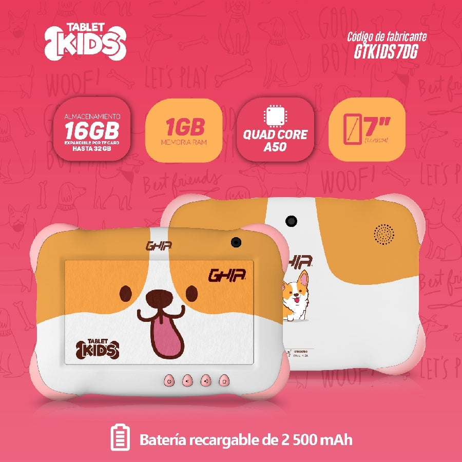 Tablet Ghia 7 Kids A50 Quadcore - 16GB, Android 9, WiFi