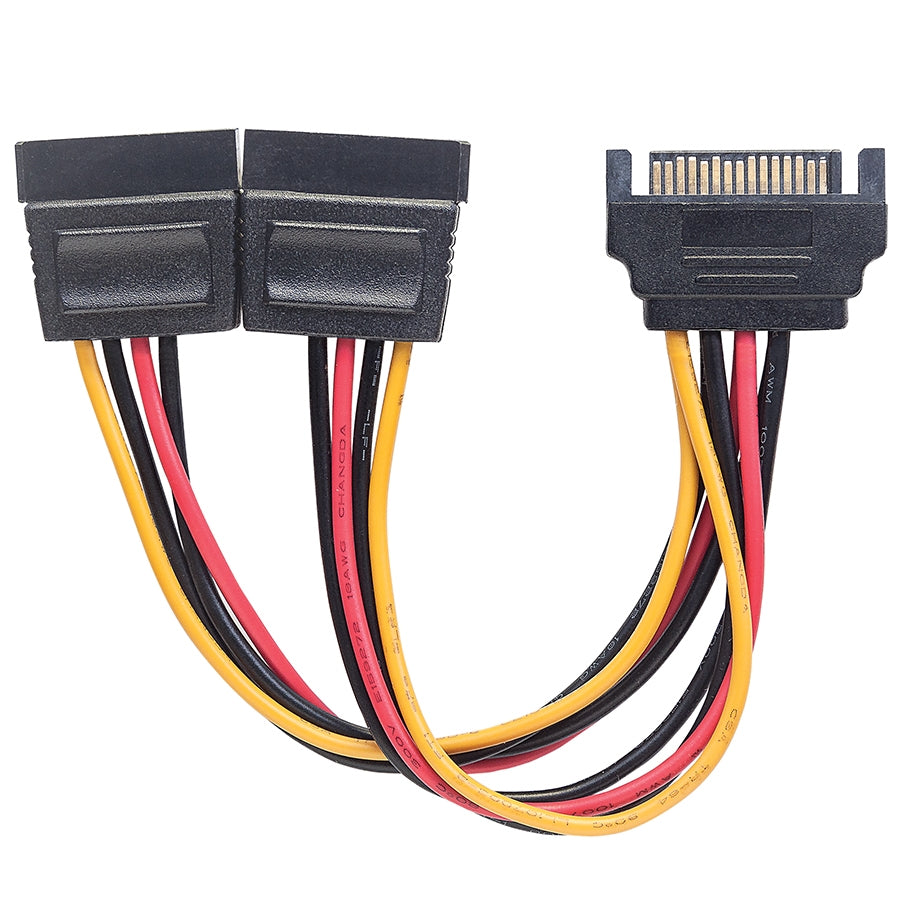 Cable Y de Alimentación SATA Manhattan 354554 - Alimenta 2 Drivers, 15cm