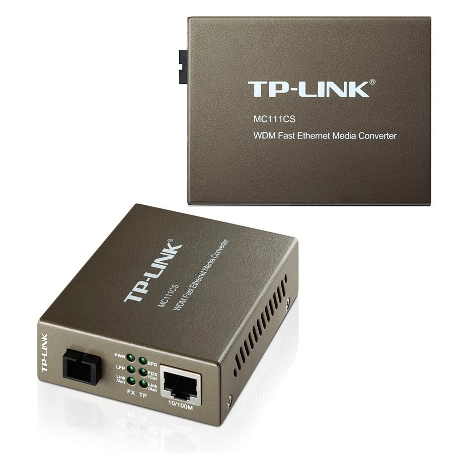 Convertidor de Medios TP-Link MC112CS - Fibra SC a RJ45 10/100Mbps WDM