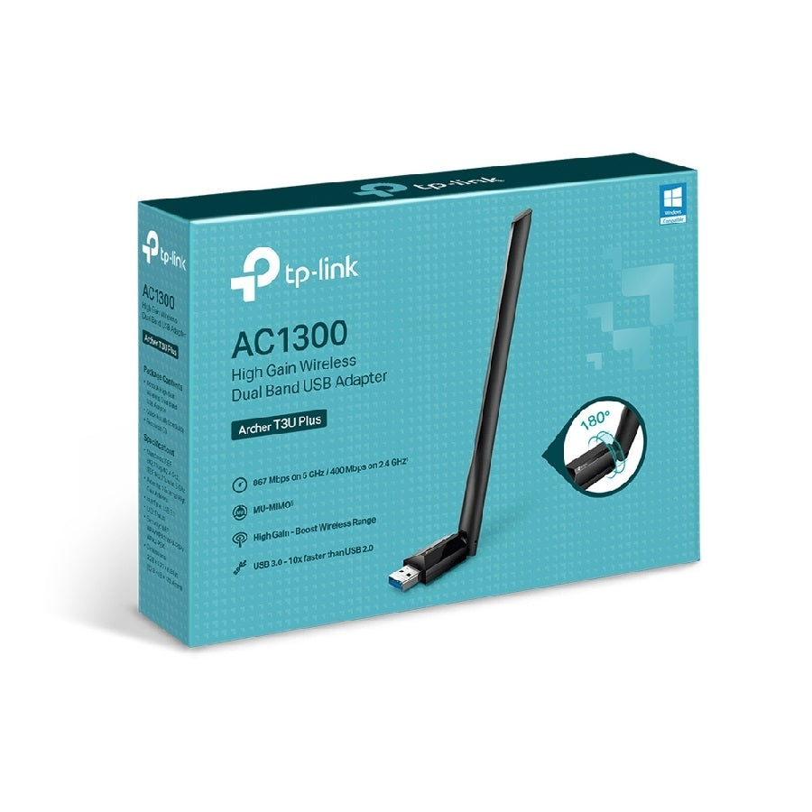 Tarjeta de Red TP-Link Archer T3U Plus USB - Banda Dual AC1300 WiFi