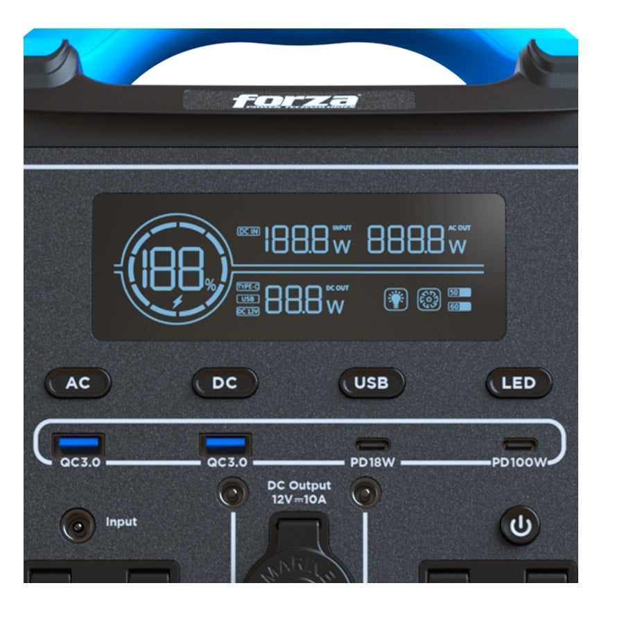 Generador Portátil FORZA FPP-T700 700W - Batería LMFP, 9 Salidas, Carga en 1.5 Horas