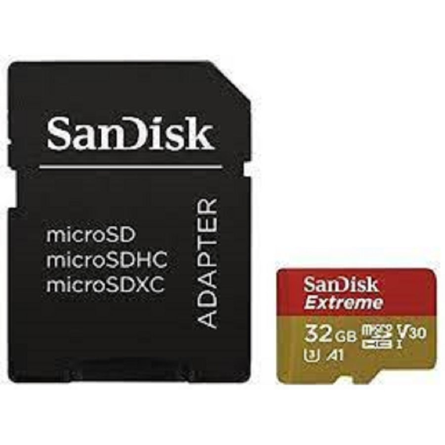 Memoria SanDisk Micro SDHC 32GB Extreme 100MB/s 4K Clase 10 V30 con Adaptador